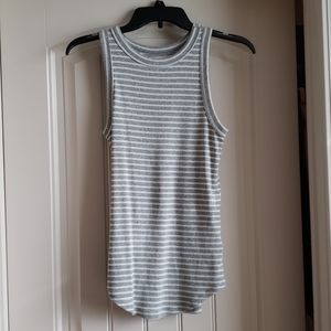 Gray and white stripe tank